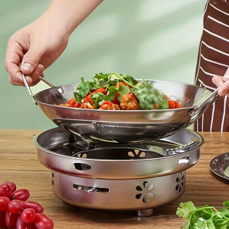 1pc 29cm/11.42inch stainless steel honeycomb skillet non-stick with handle scrat