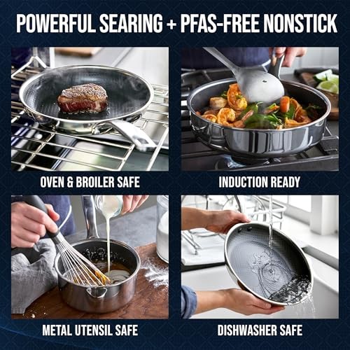 Blue Diamond Hybrid Nonstick Stainless Steel 12pc Cookware