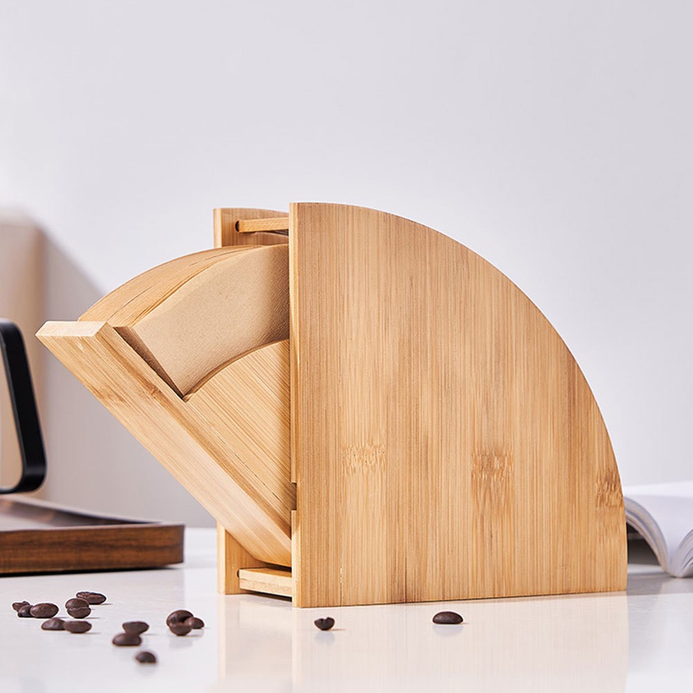 Coffee Filter Storage Holder in Khaki for Home Use with Neat Paper Organization
