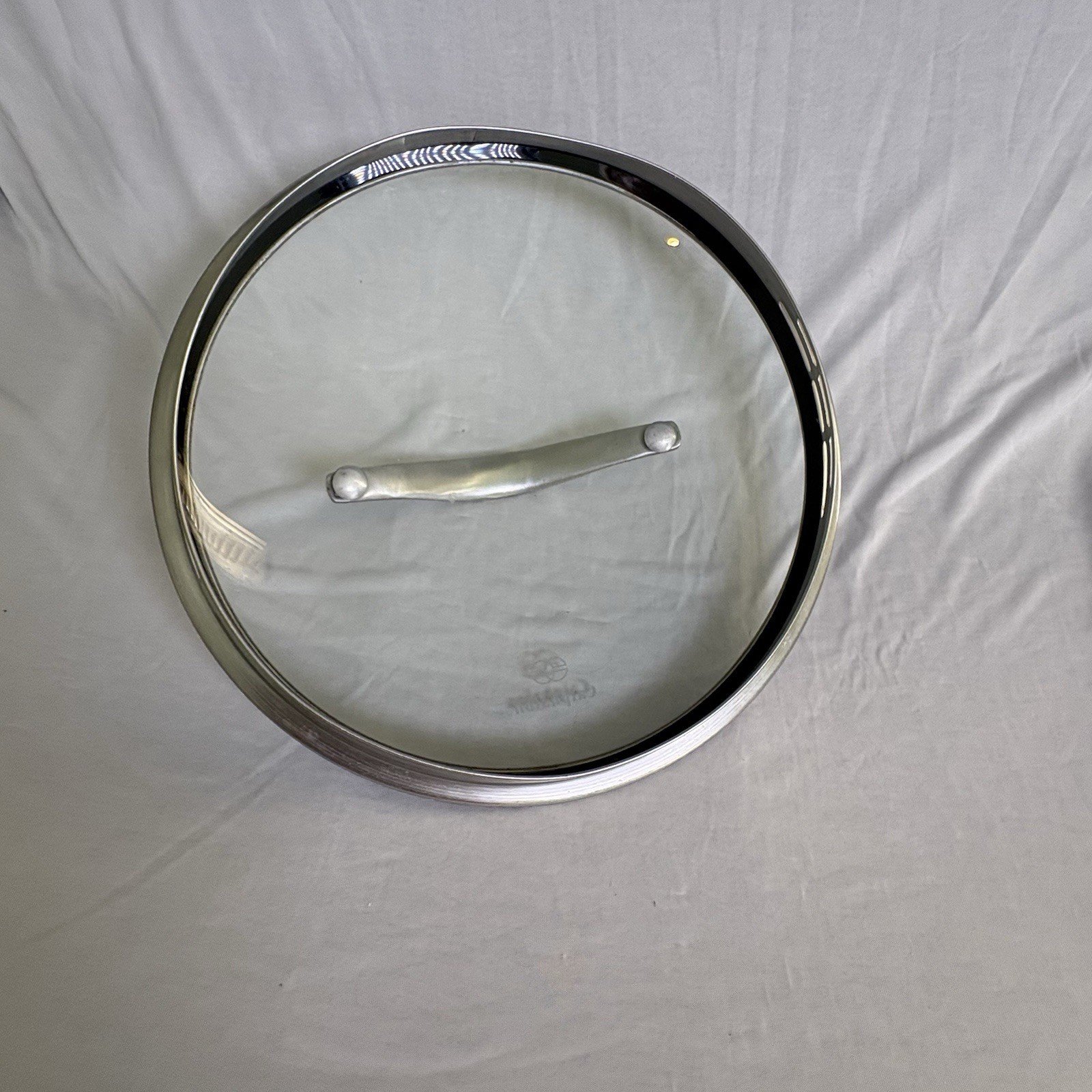 Calphalon Straining Lid 8.5 Inches Strain and Pour Stainless Steel and Glass