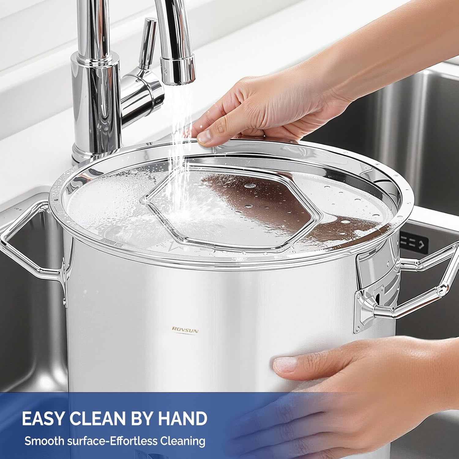 Stainless Steel Cooking Steamer 20QT – Steam Rack & Divider Panel for Multi-Food