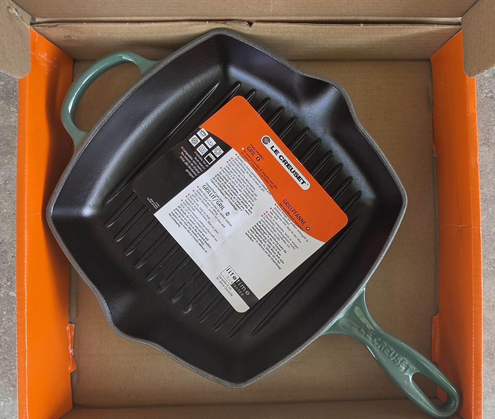 Wiliam-Sonoma Le Creuset Signature Square Skillet Grill 10.25″ Artichaut $235