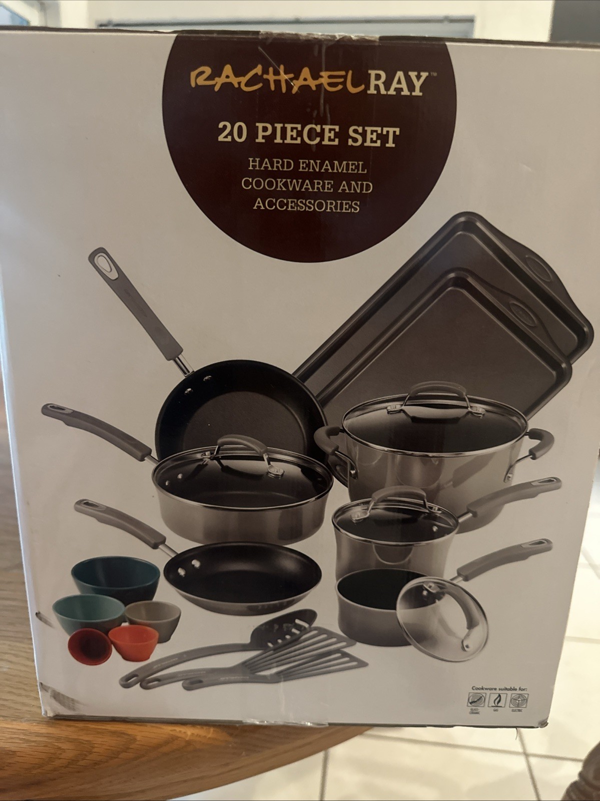 Rachel Ray 20 Piece Hard Enamel Cookware And Accessories