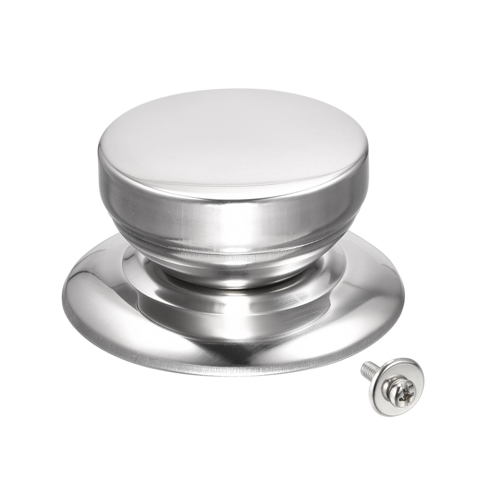 Universal Pot Lid Cover Knob Handle 1.34inch Height Stainless Steel 2pcs