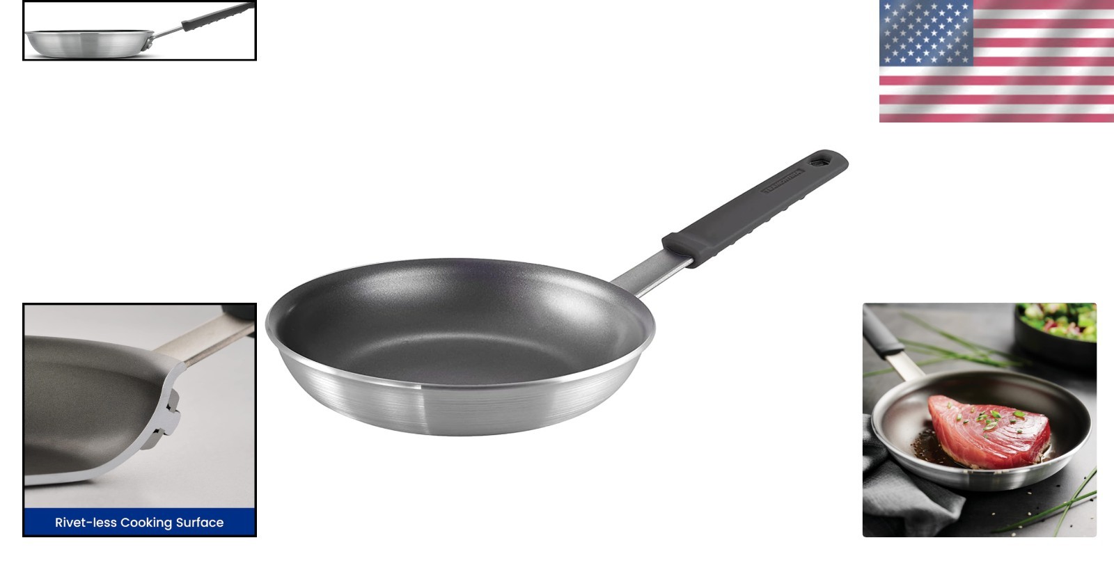 Heavy-Gauge 8-Inch Nonstick Skillet with Stainless Steel Handle – Made in Brazil