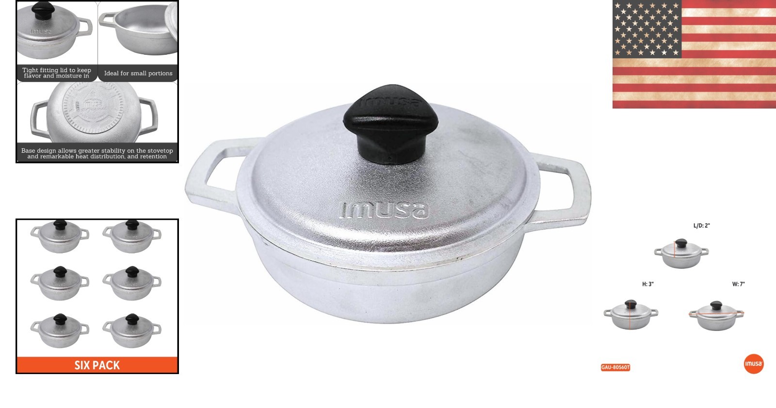 Versatile 0.5Qt Mini Cast Aluminum Caldero – Ideal for Tapas & More with Lid