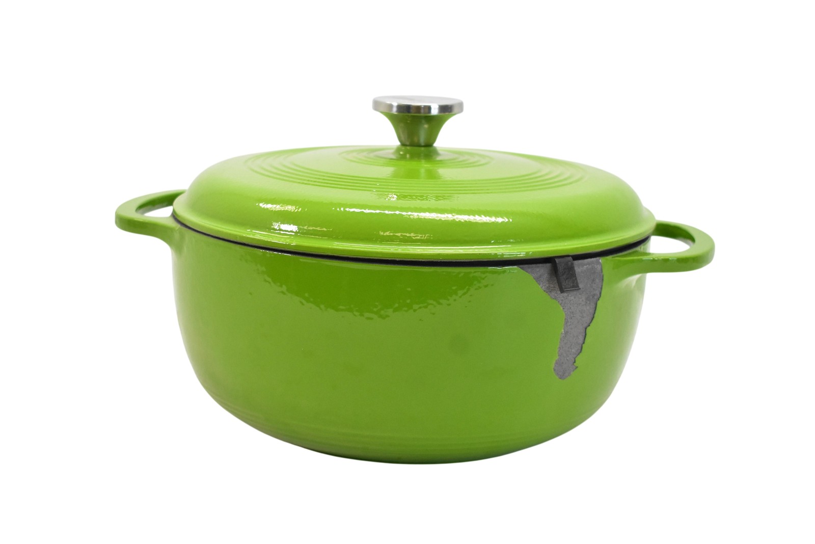 Lodge Green Casserole Pan Pot Cast Iron Enamel With Lid 5 Qt Dutch Oven READ