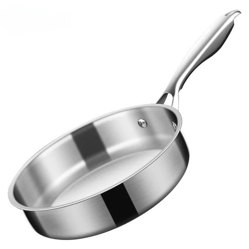 16cm/20cm Frying Pan Stainles Steel Frying Pan Non Coated Flat Bottom Household