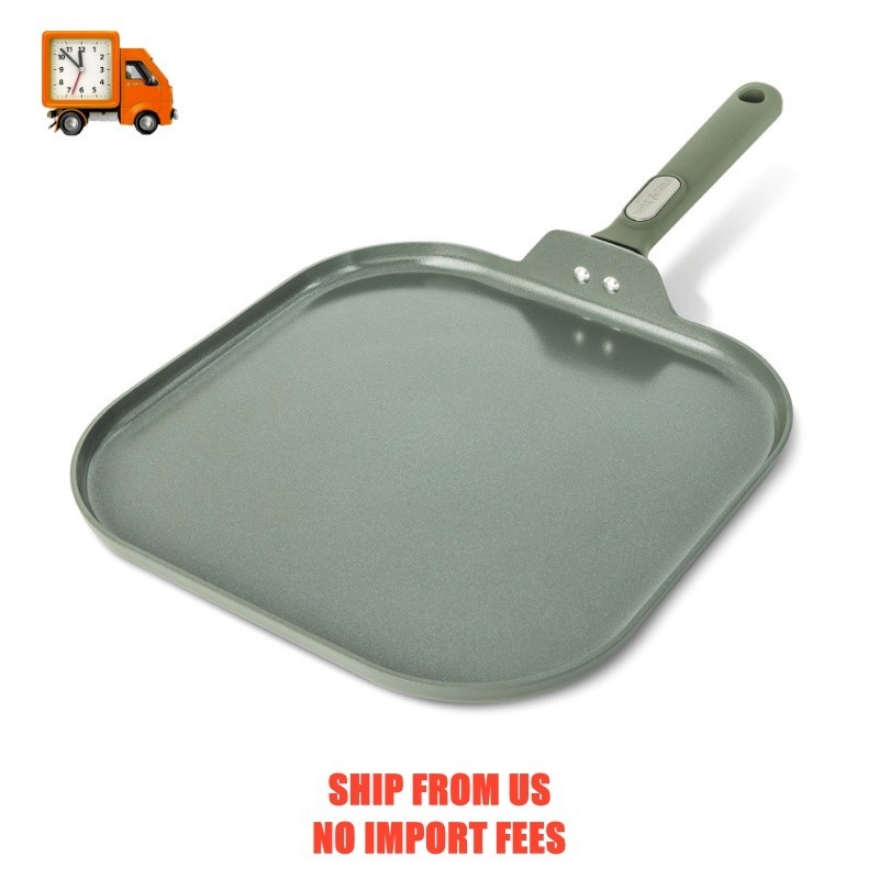 Thyme & Table 11″ Ceramic Non-Stick Griddle Pan Granite Collection – Moss
