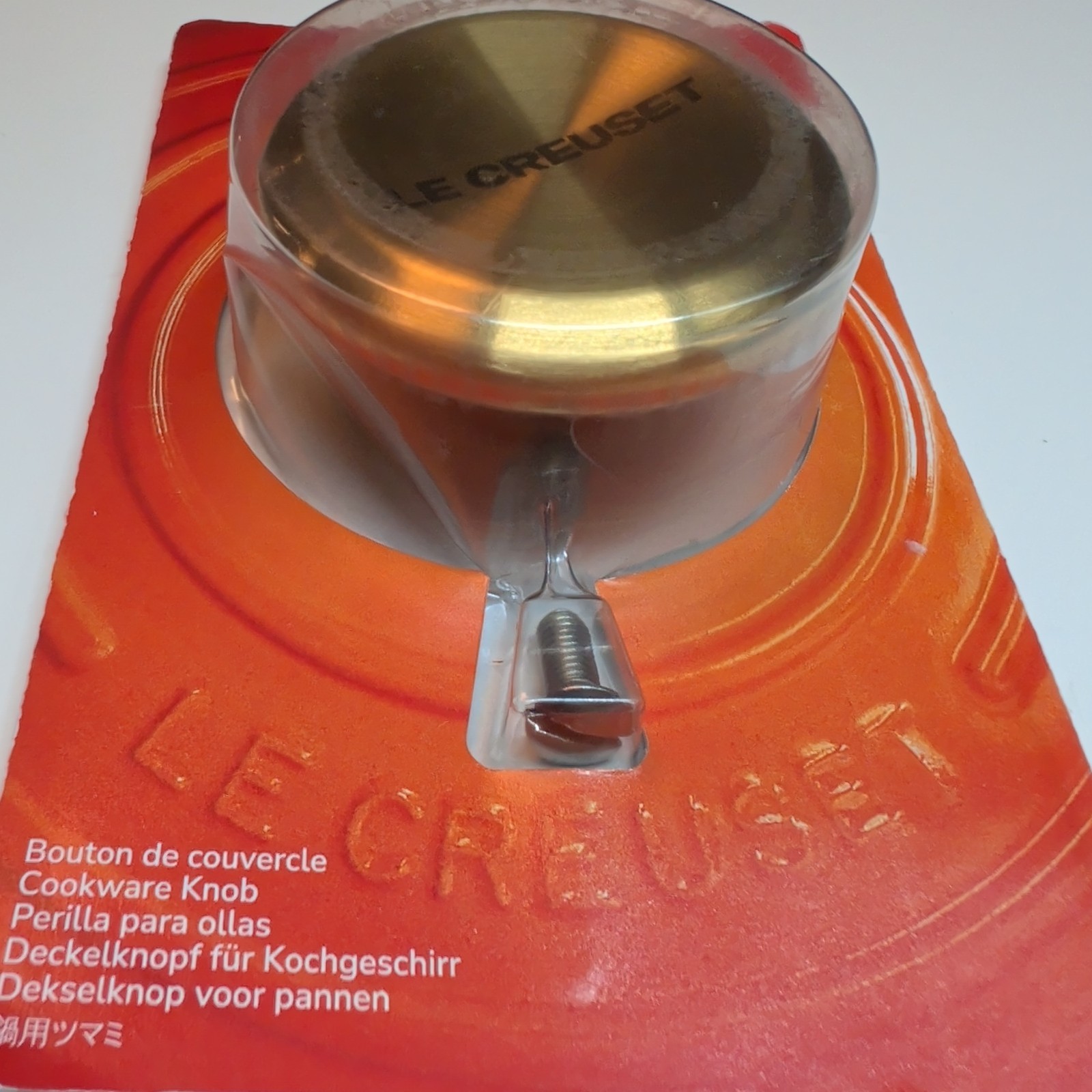 Le Creuset 2.2” 57mm Large GOLD Stainless Steel Replacement Cookware Knob NEW