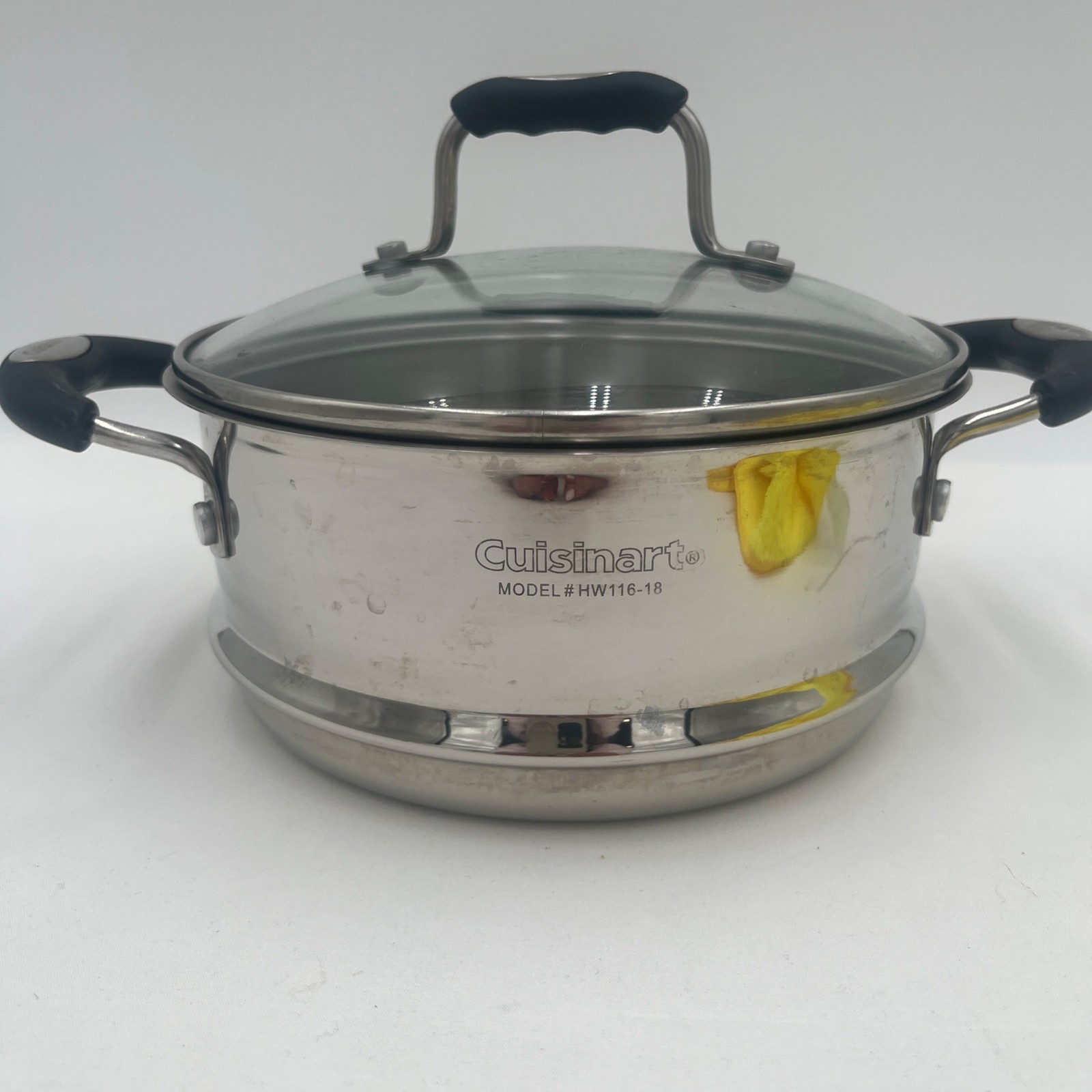 Cuisinart Stainless Steel Steamer Insert with 2 Side Handles and Glass Lid
