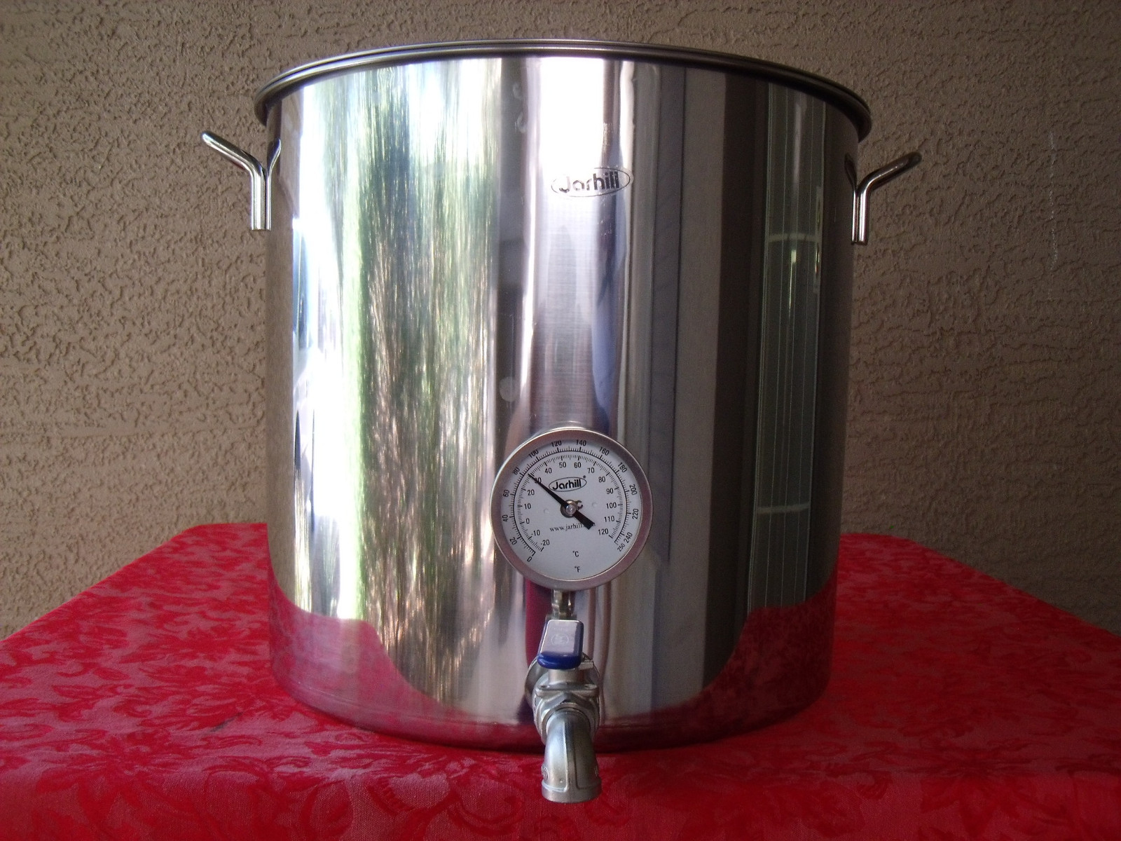 Jarhill Stainless Steel Brew Kettle Mash Tun w/Thermometer & Valve Avail, 4 Sz