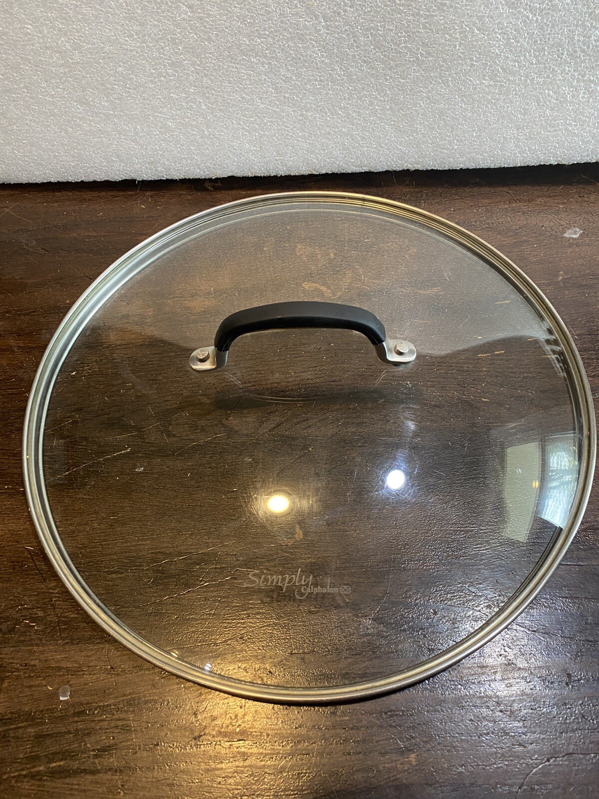 Simply Calphalon 12″ (11 3/4”) Clear Glass Lid With Black Handle Replacement Lid