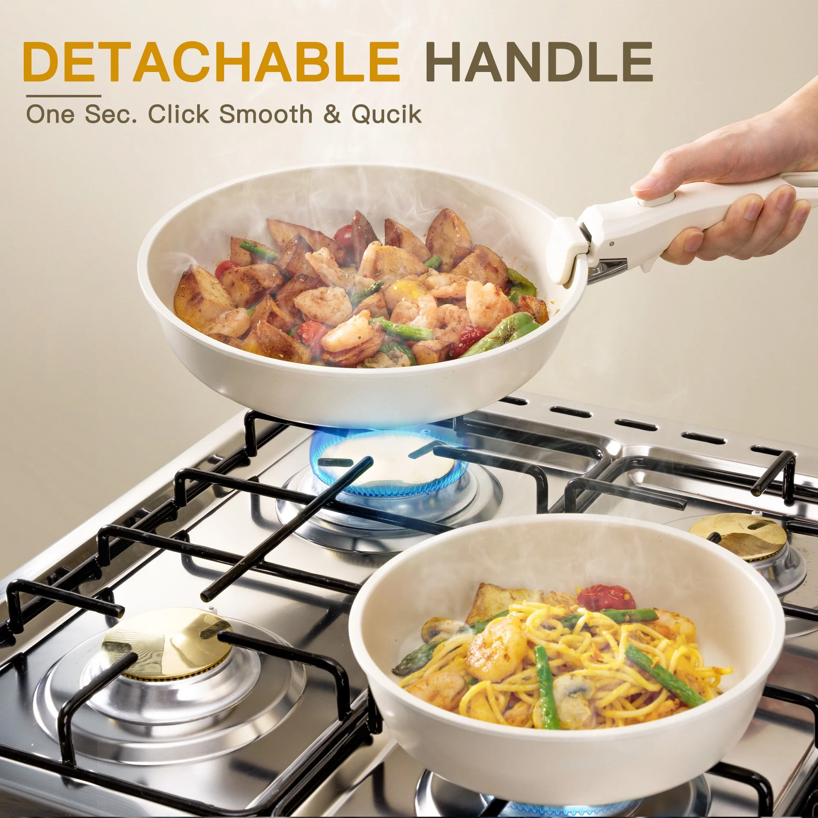 Astercook 20 Piece Pots and Pans Set Non Stick, Cookware Set