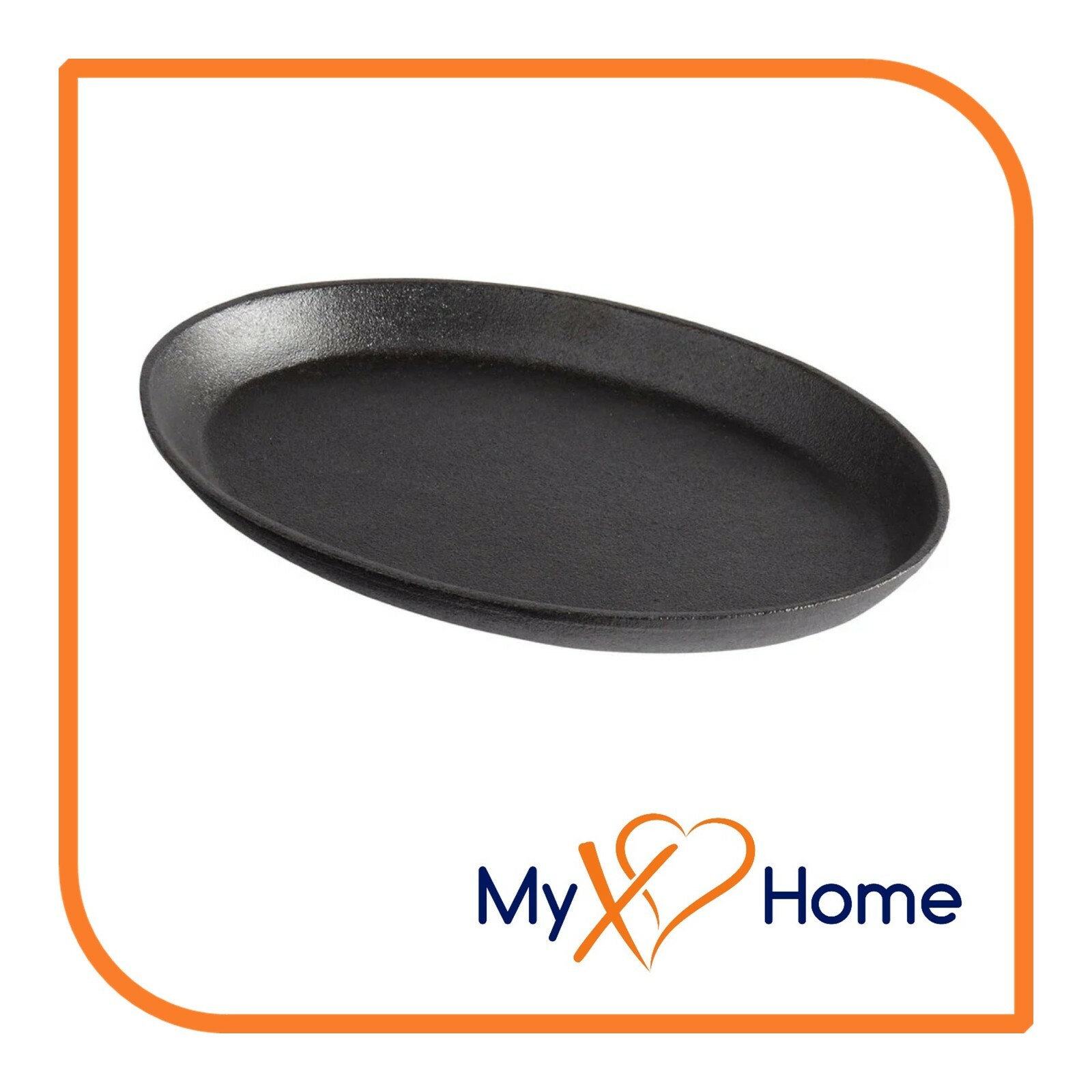 9 1/4″ x 7″ Oval Pre-Seasoned Cast Iron Fajita Skillet (1 Skillet) by MyXOHome
