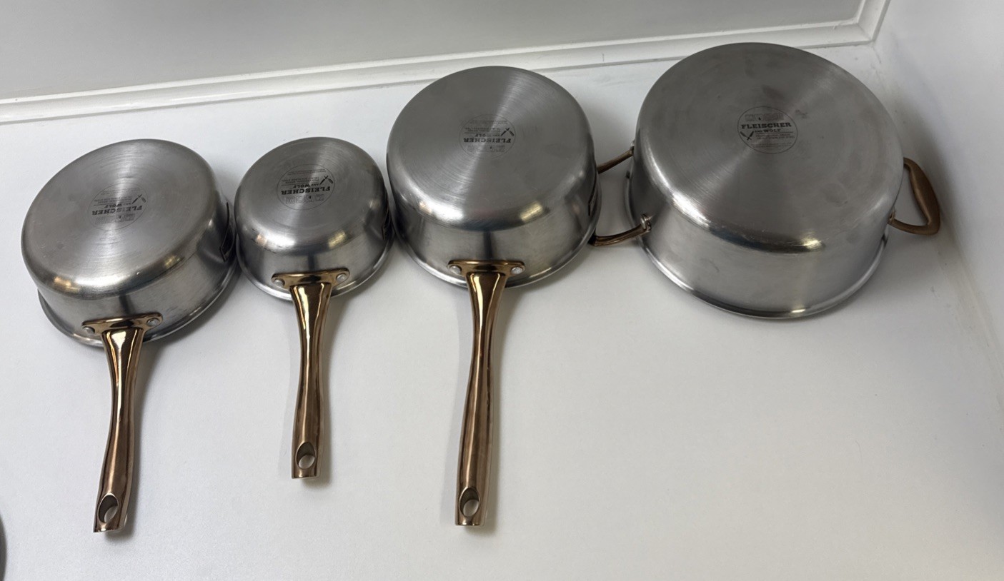 Fleischer & Wolf ES2000 Tri-Ply Stainless Steel Copper Pot & Pan Set 7 Pc