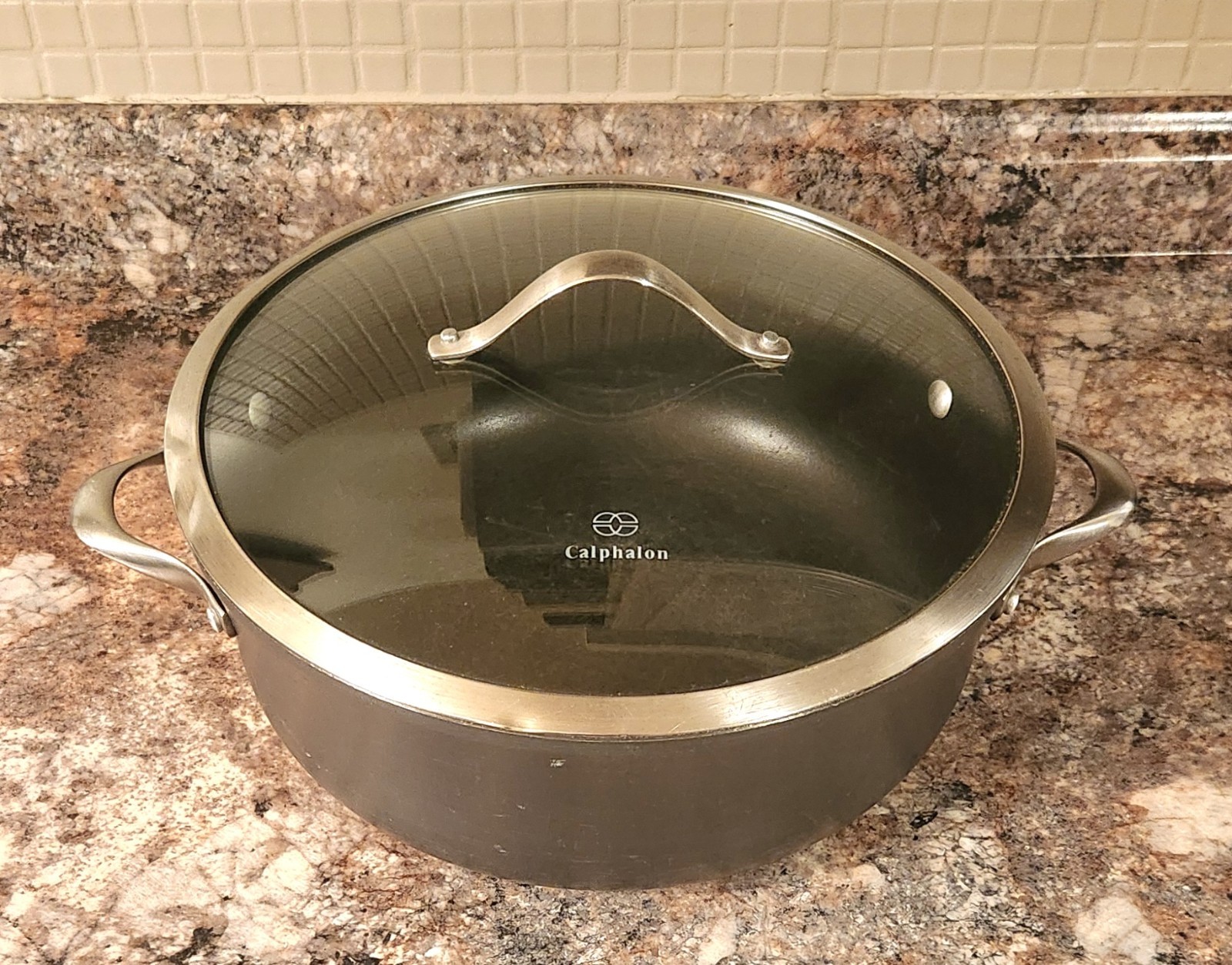 Calphalon 8.5 Qt Hard Anodized Dutch Oven Stock Pot w/ Glass Lid 8788 1/2