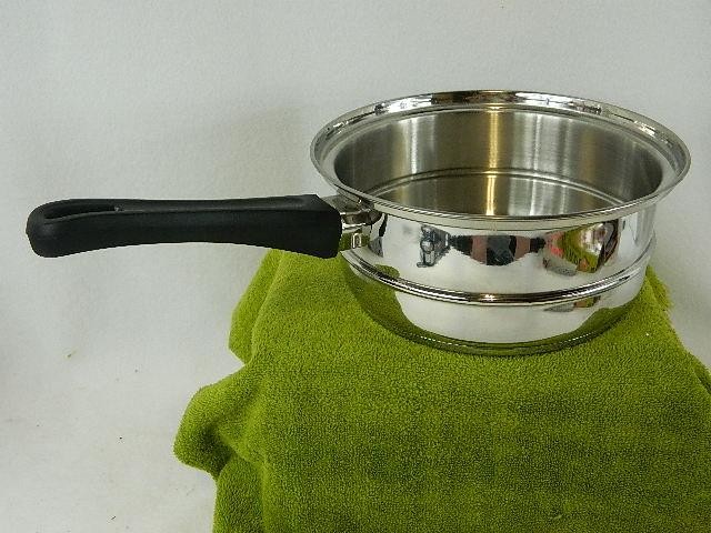 Vtg Maxam Multi-Ply Stainless Steel 3 Qt Saucier Pan Flared Tapered No Lid Korea