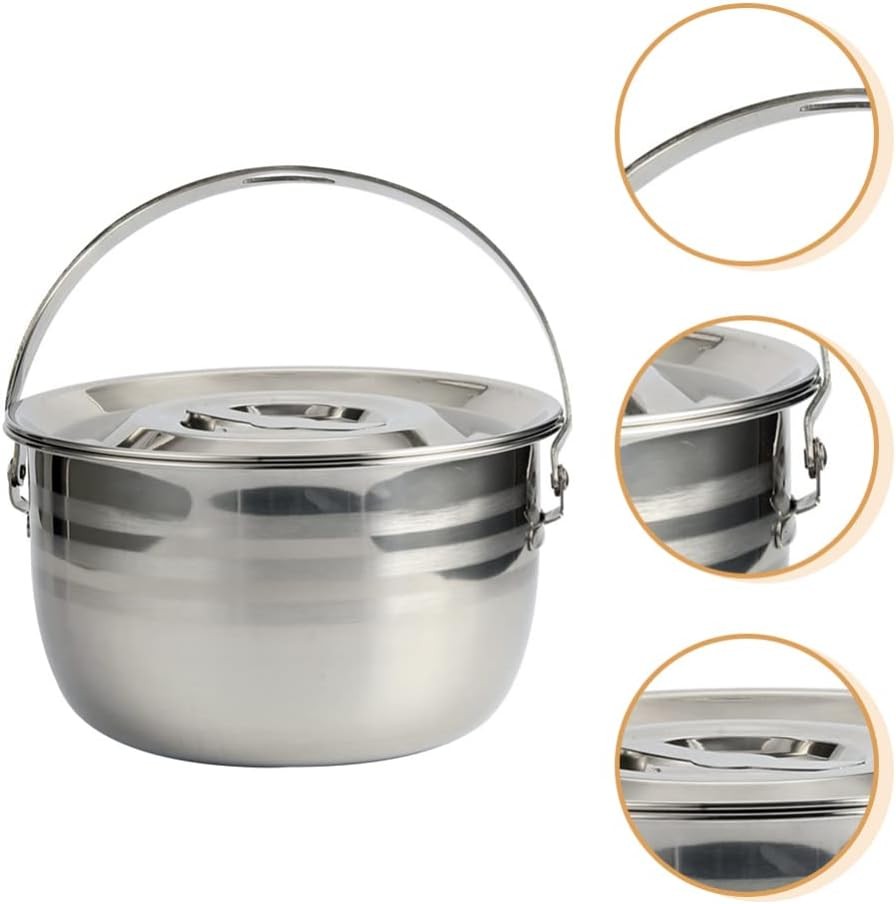 Large Capacity Soup Pot Nonstick Stew Pot Camping Cookware Stainless Steel