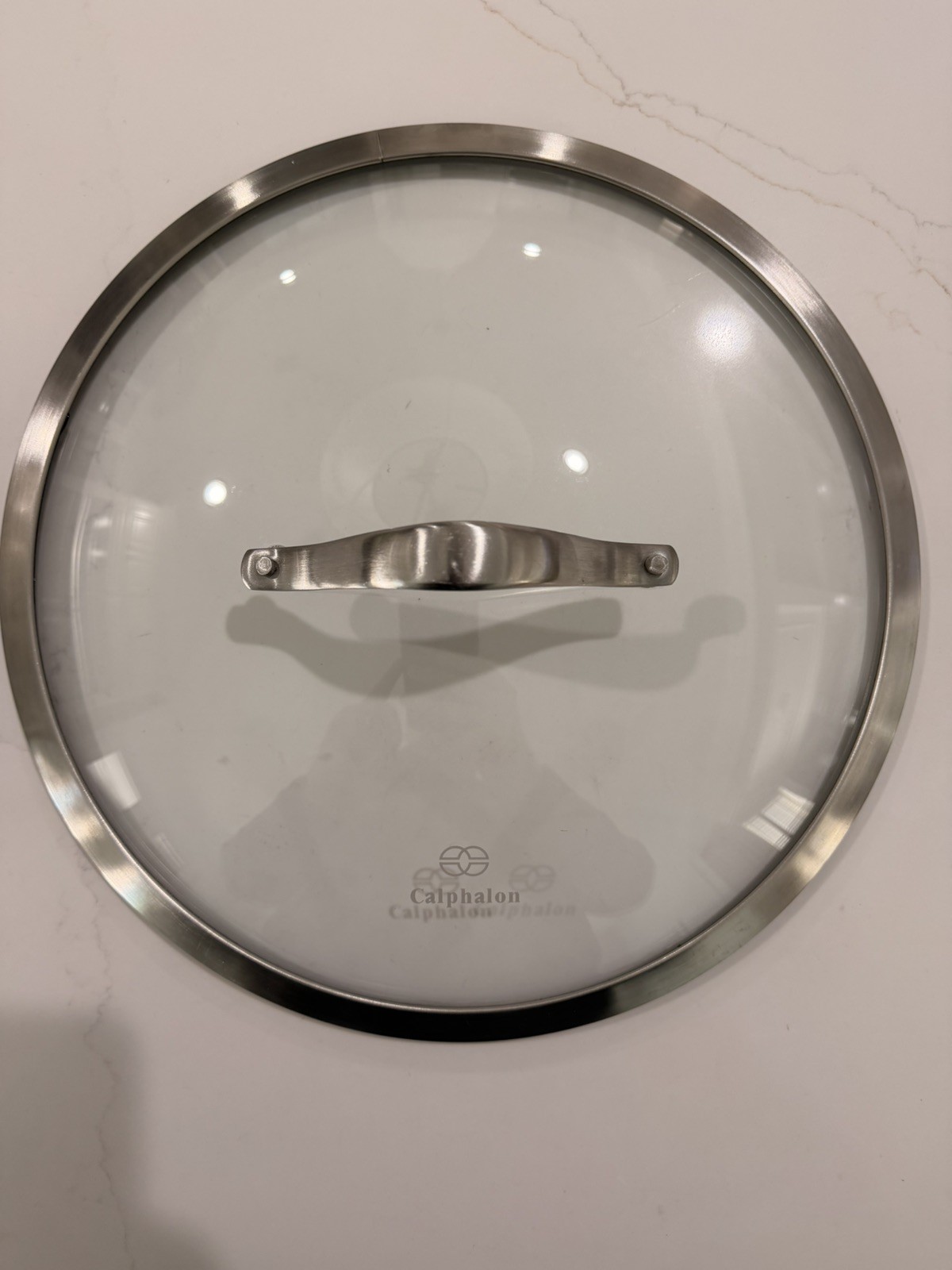 Lot of 3 Calphalon Glass Replacement Lids 12″ 10″ 8.5″ Stainless Rim & Handle