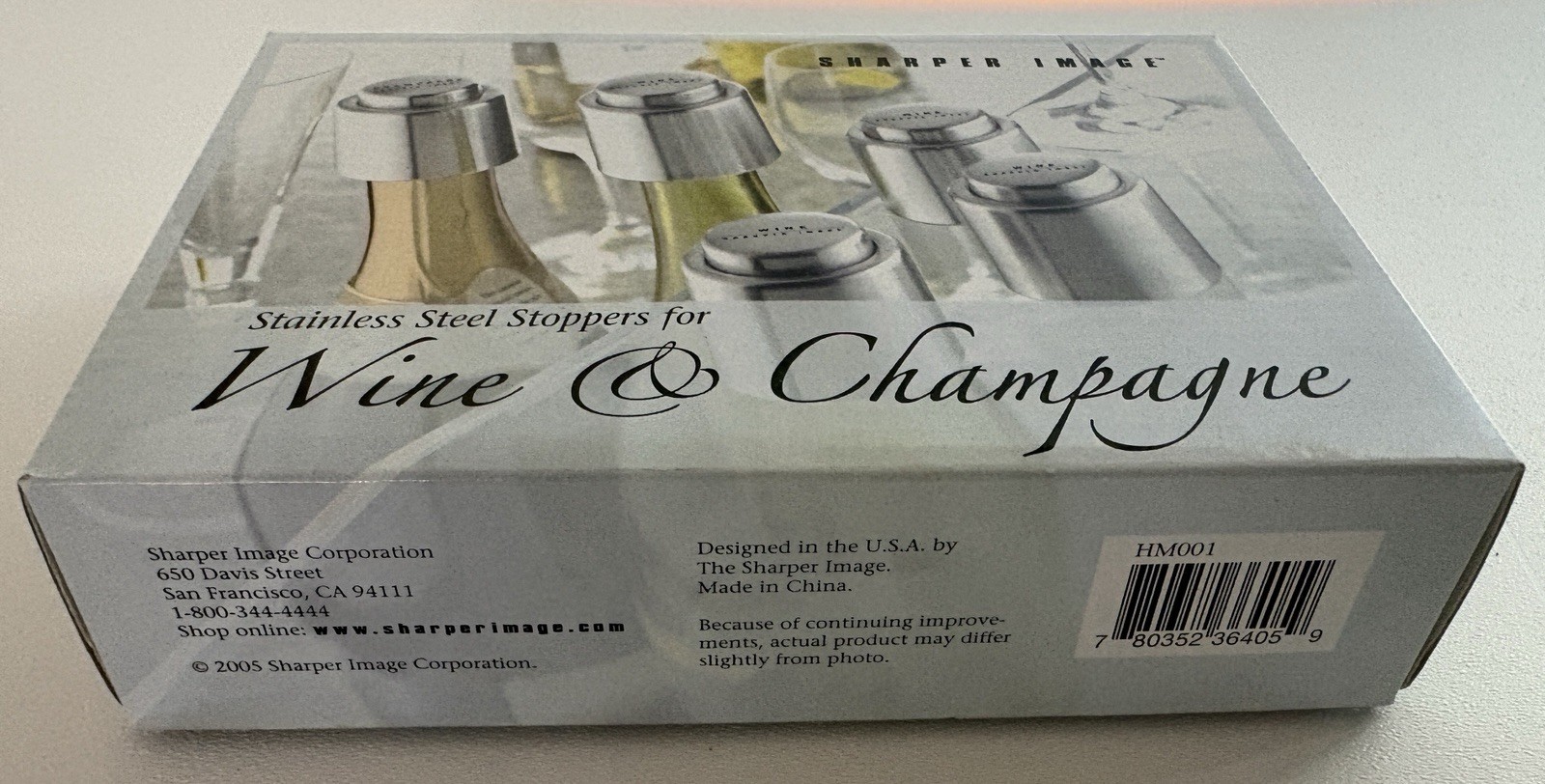 Sharper Image HM001 Vacuum Wine & Champagne Stopper Set 5pc Open Box