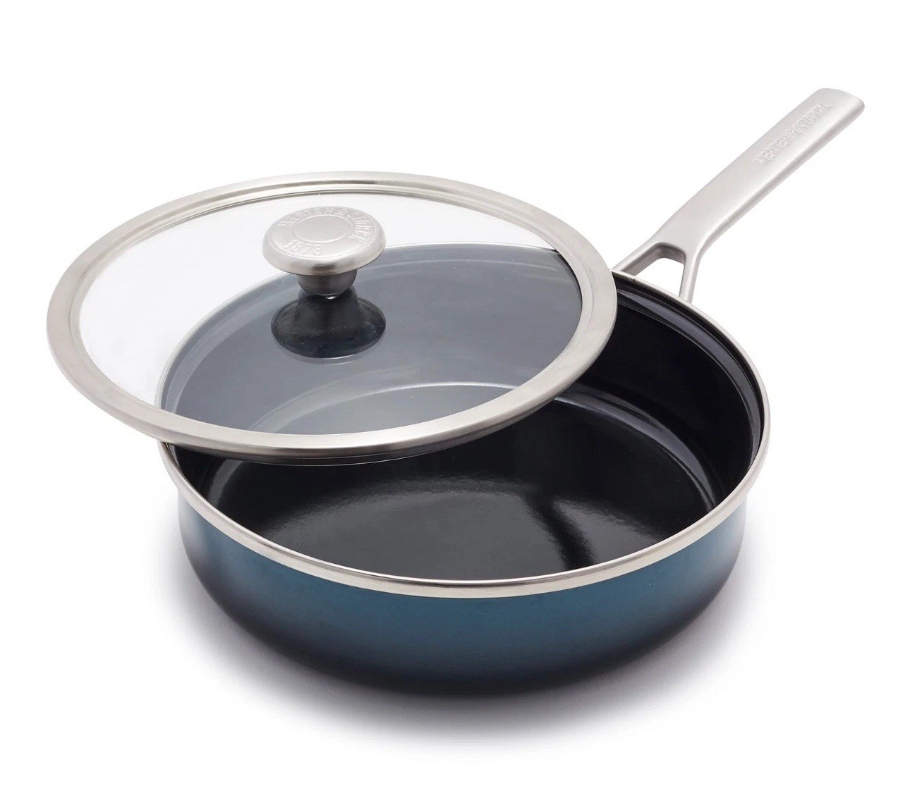 Merten & Storck European Crafted Steel Core Enameled Cookware, 3QT Saute Pan