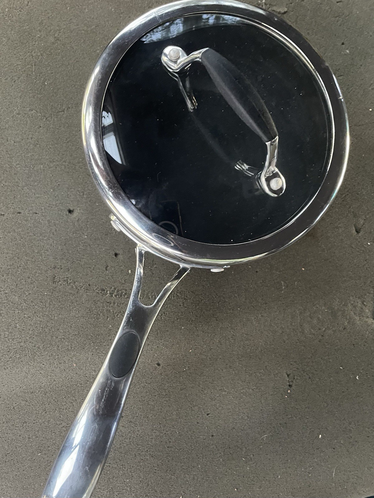 Made in Italy 1.5 Qt Heavy High-Base Non-Stick Saucepan Pot w/ Glass Lid