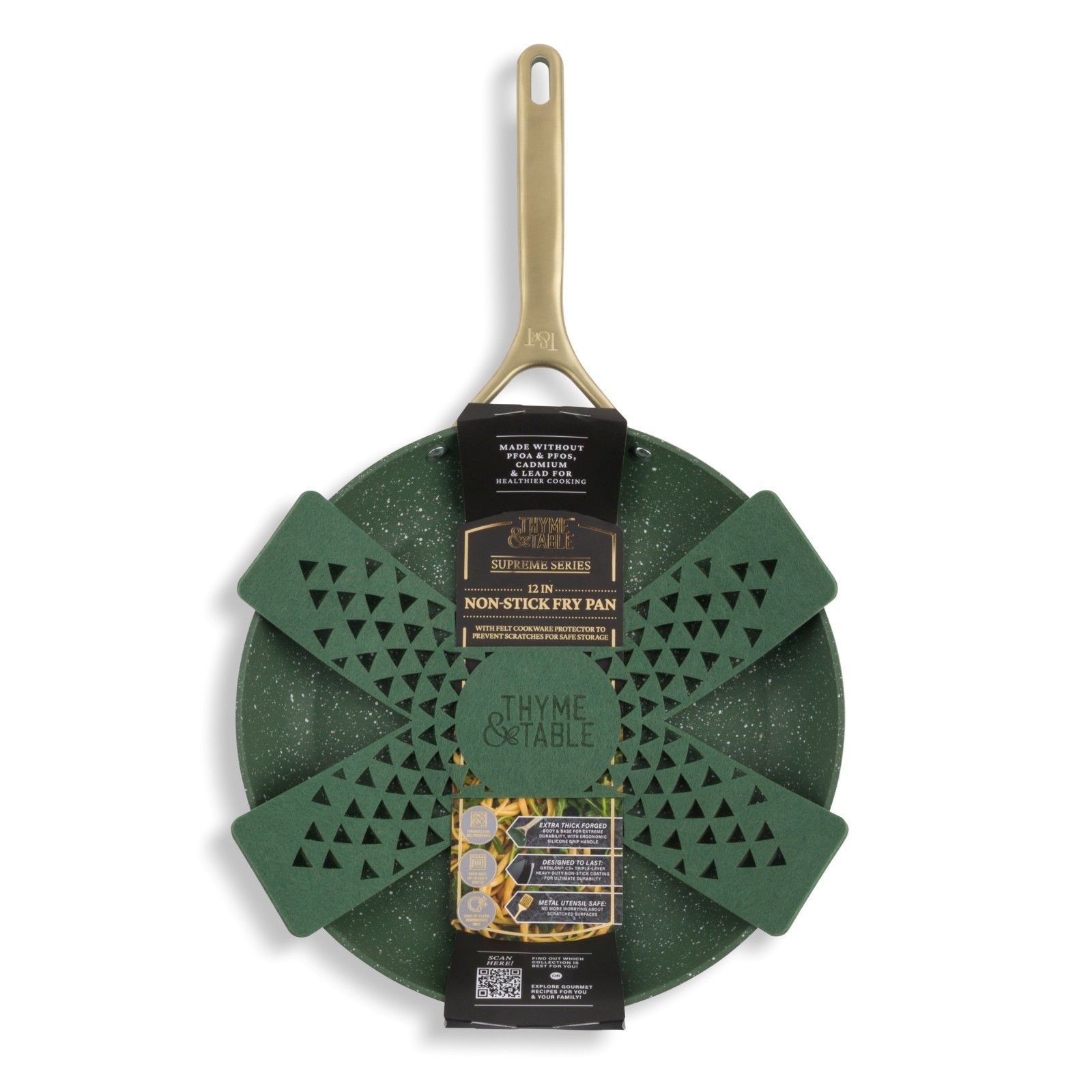 Thyme & Table 12″ Non-Stick Supreme Fry Pan – Olive