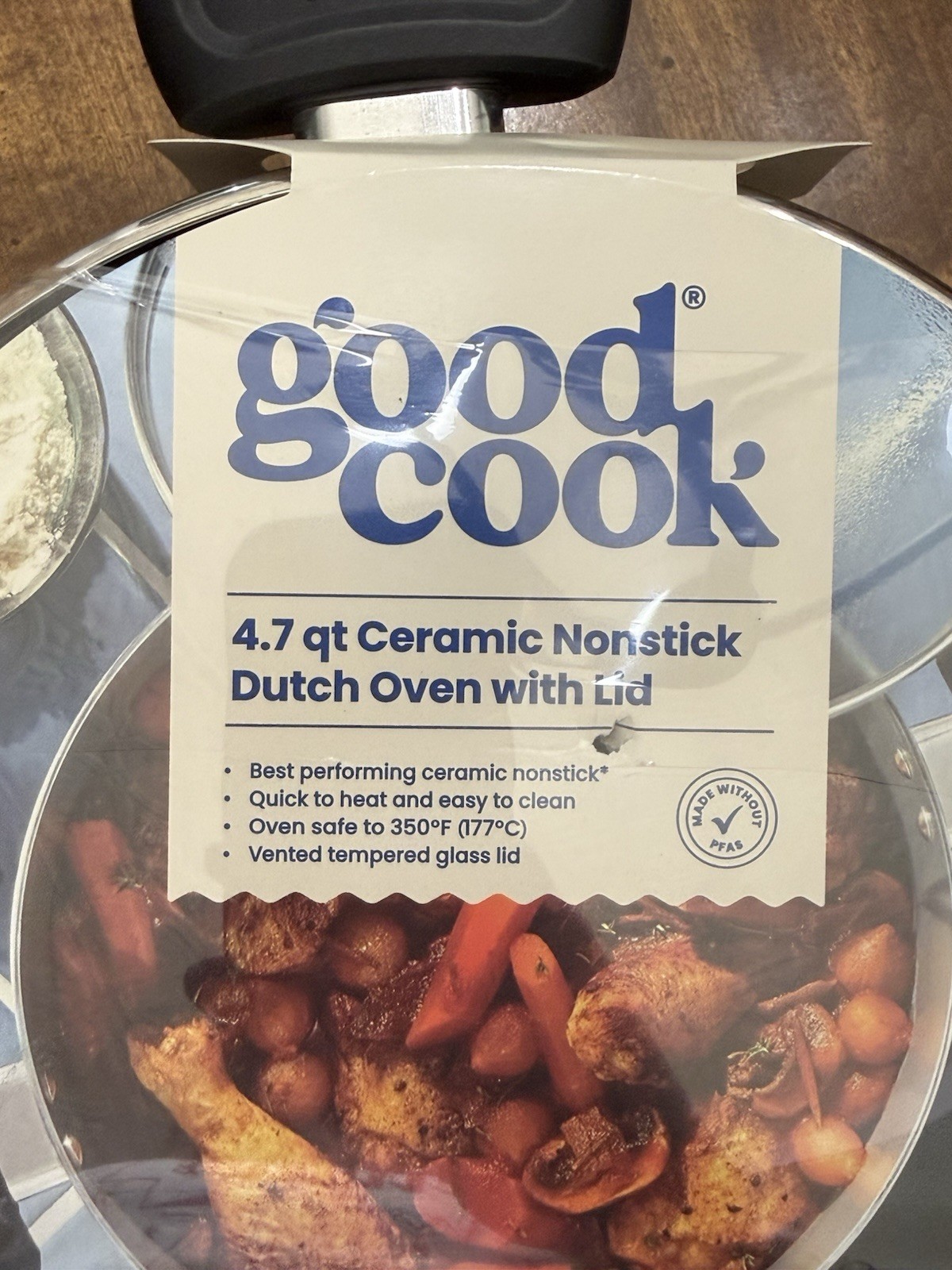 Good Cook Everyday 4.7 qt., Ceramic Nonstick Dutch Oven, Black