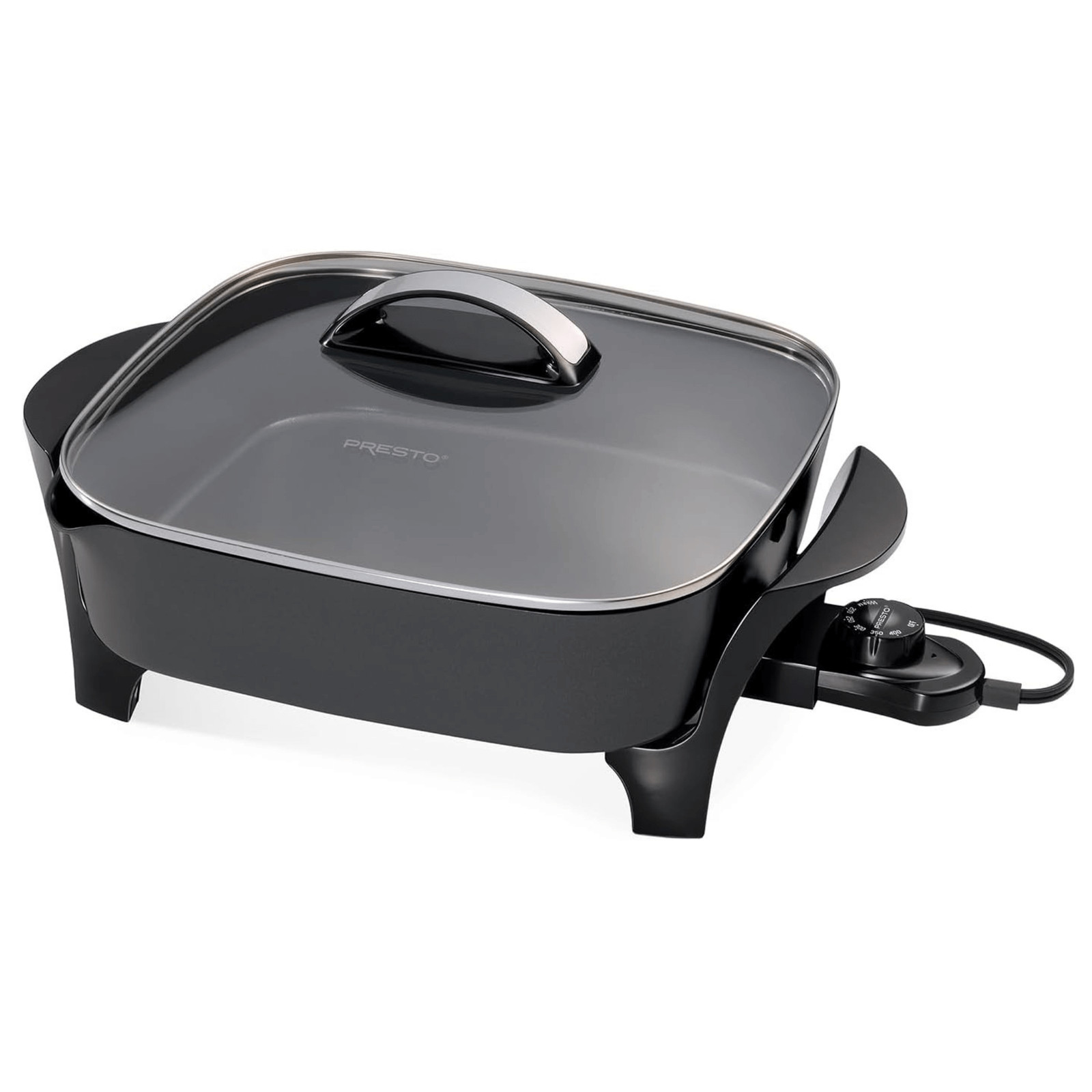 Presto 12-Inch Electric Skillet with Glass Lid, Stay Cool Handles and High Sides