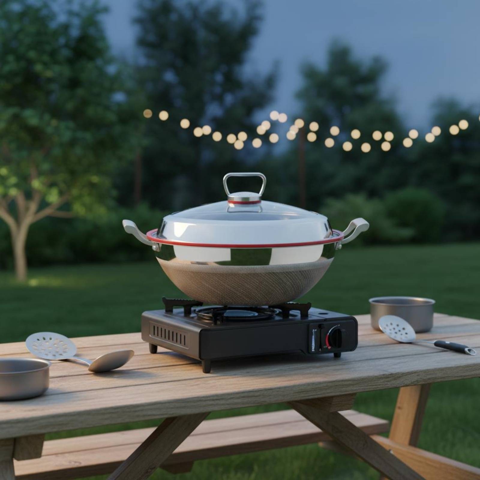 Stainless Steel Wok Nonstick Deep Wok Metal Utensil Safe for Cooktop Top