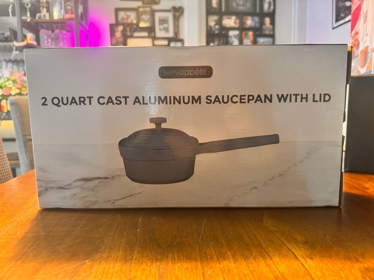 2 Quart Cast Aluminum Saucepan With Lid High-quality Servappetit Blue Sauce Pot