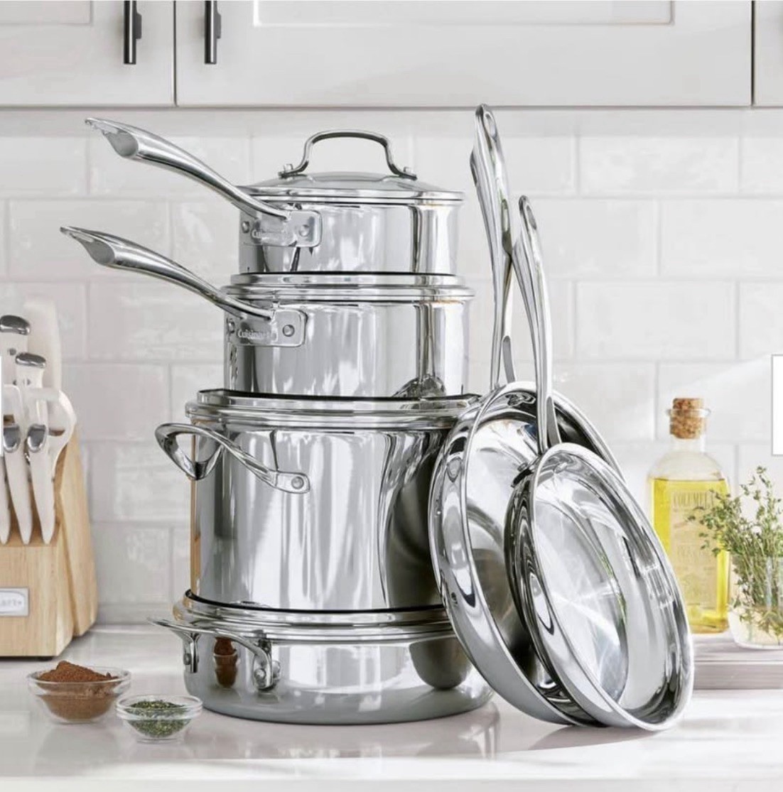 Cuisinart – Classic Tri-Ply 10-pc Cookware Set – Stainless Steel