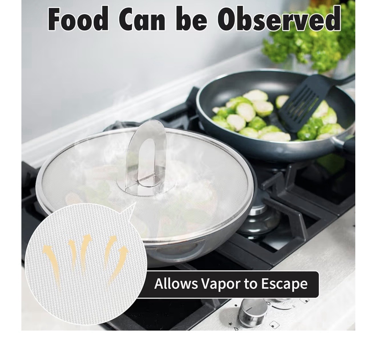 4PCS Splatter Screen for Frying Pan, Stainless Steel Grease Splatter Guard