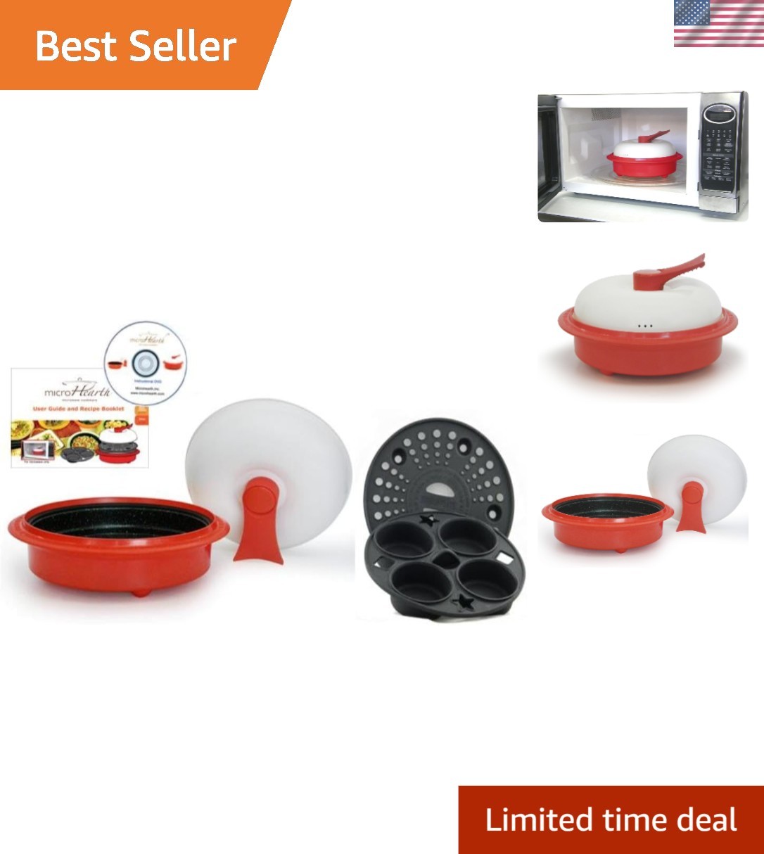 Revolutionary Nonstick 1.5-Quart Microwave Cooking Set – 4-Piece Convenience