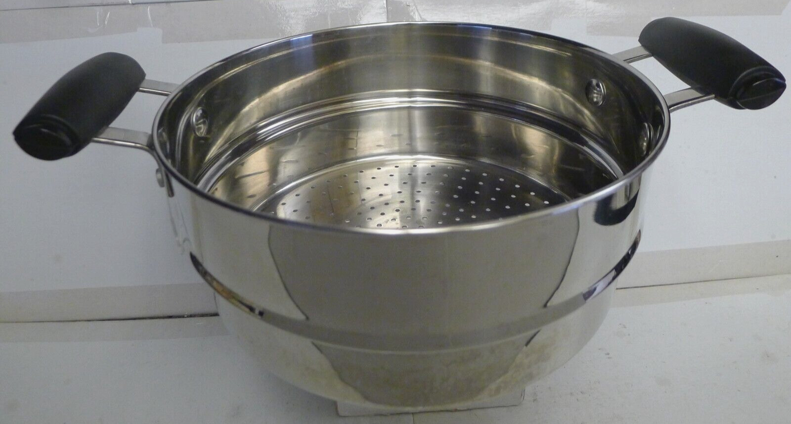 Stainless Steamer Pot Insert with 2 Handles 9 1/4″ – 9 1/2″ Inside Pot Diameter
