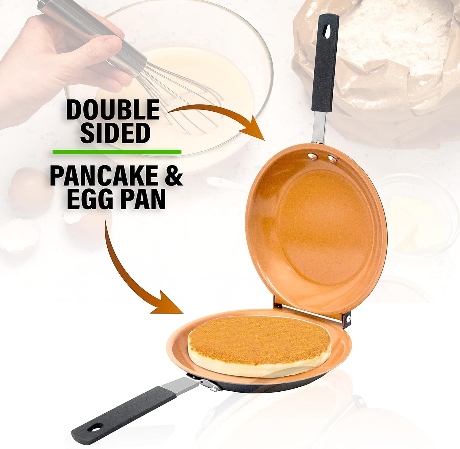 Gotham Steel Pancake Pan Nonstick Double Sided Pan Flip Pancake Maker