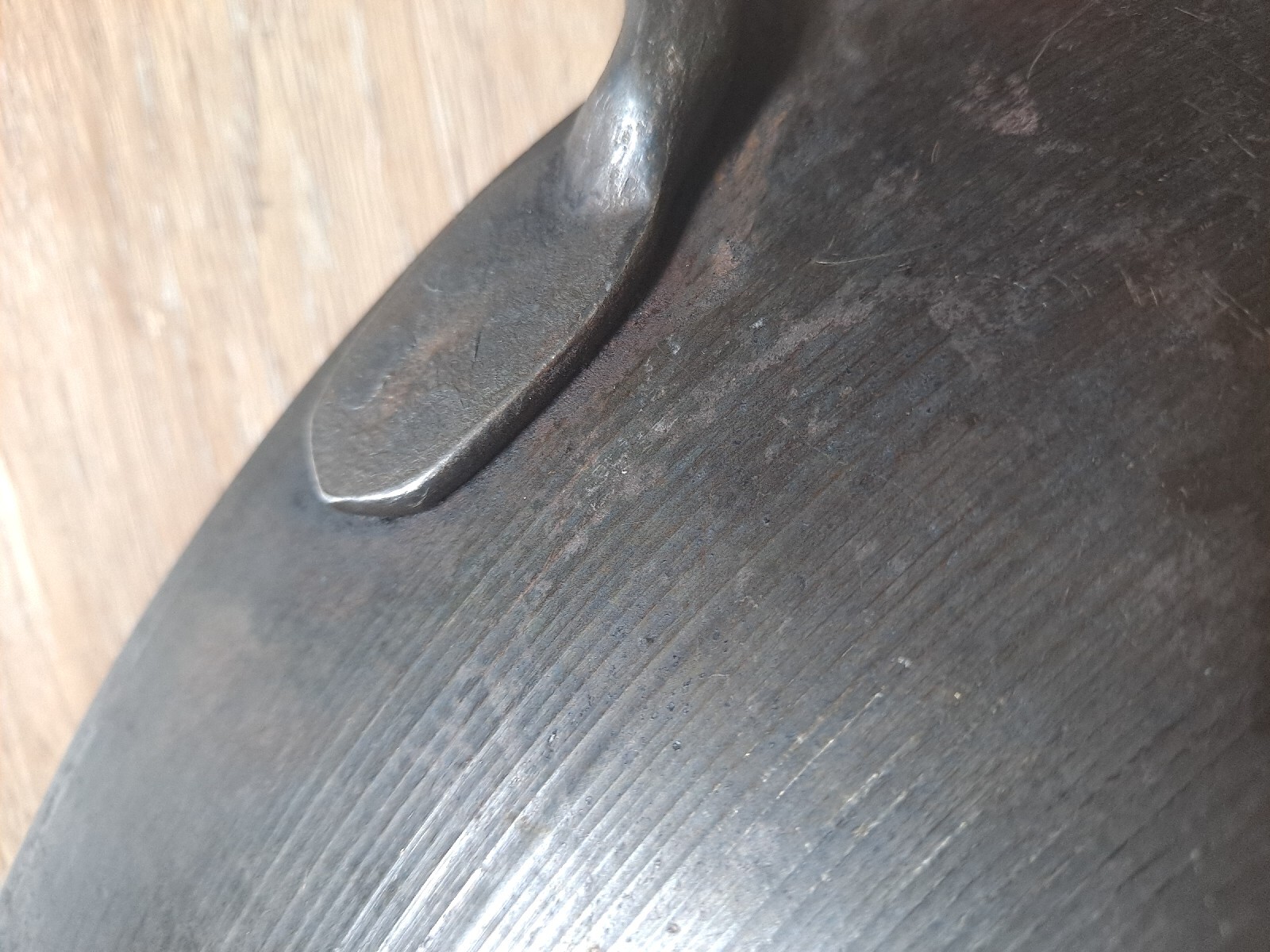 Vintage Commercial Carbon Steel Wok Chinese 17.5″ Welded Handle Industrial Lid