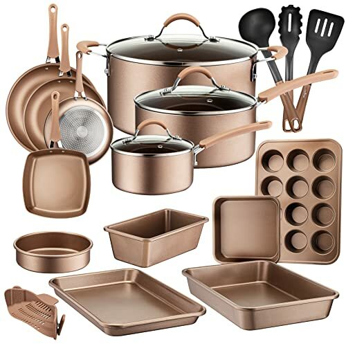 NutriChef NCCW20S.5 20-Piece Nonstick Kitchen Cookware Set