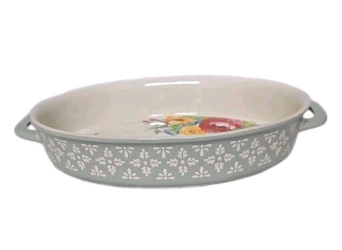 Pioneer Woman ~ SWEET ROMANCE BLOSSOMS ~ 8.75 x 13.25 ~ Oval ~ Stoneware Baker
