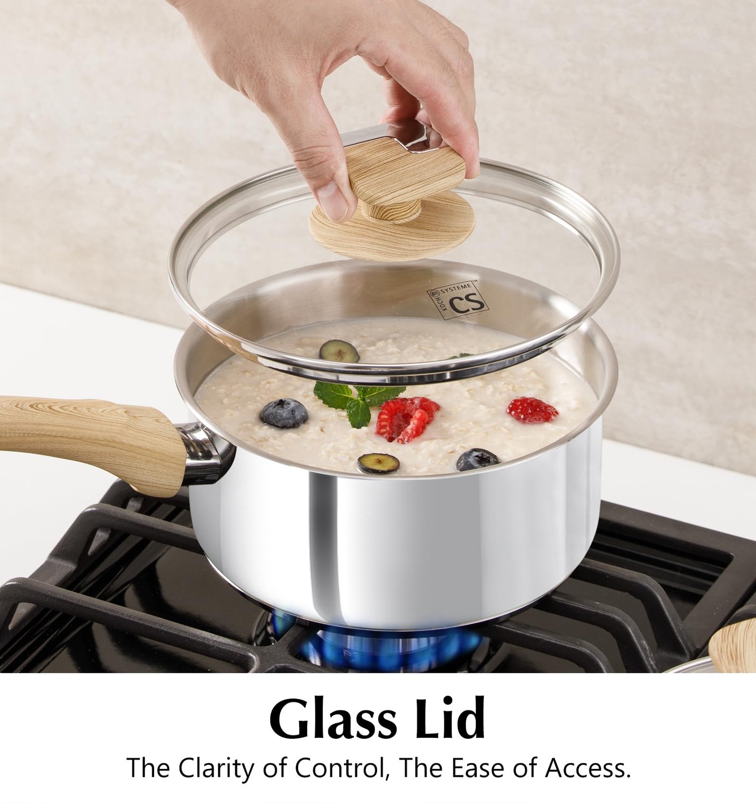 Stainless Steel Saucepan Set, 6 Piece 18/10 Stainless Steel Pots with Lids 1Q…