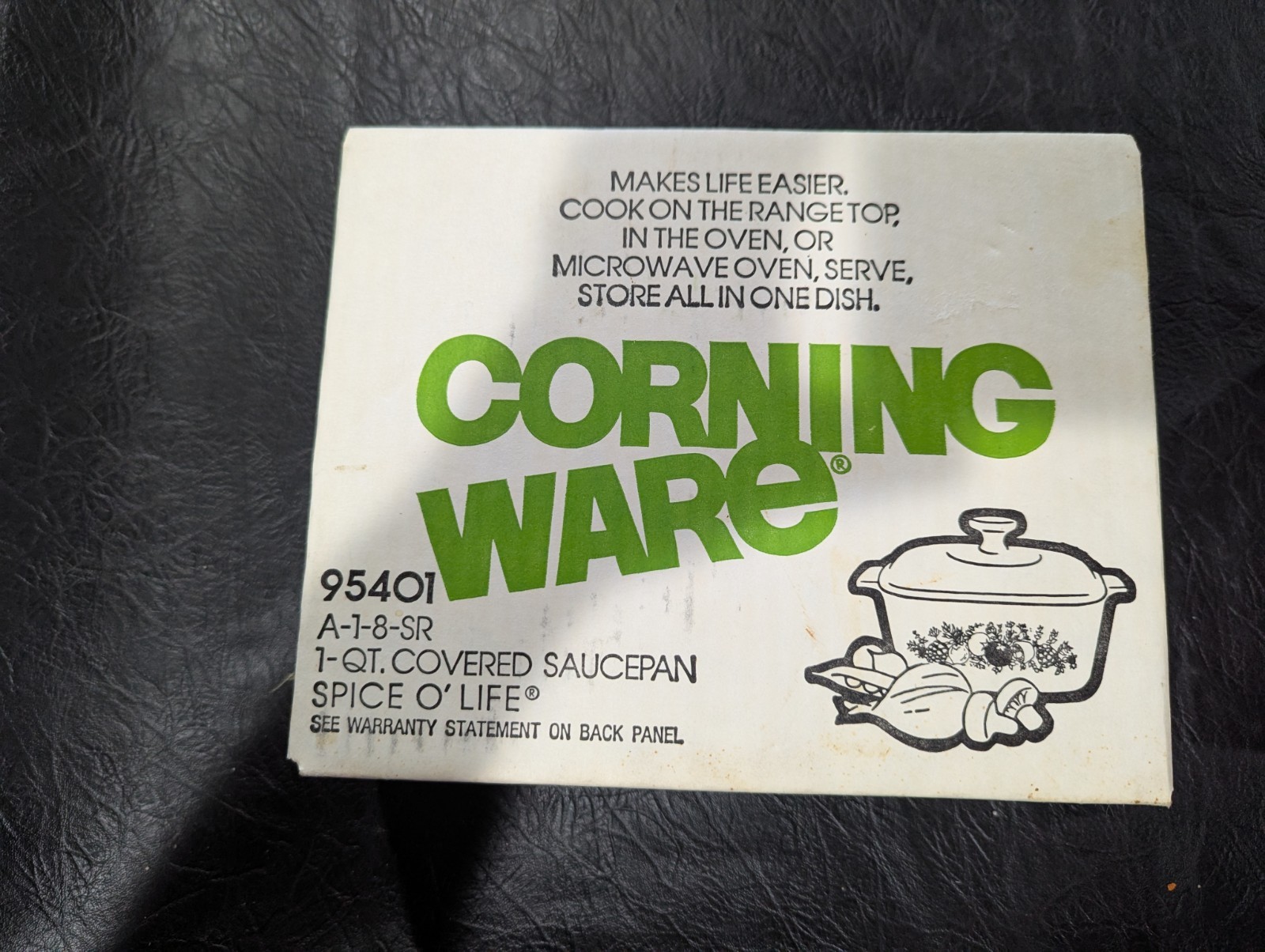 VTG NEW CORNING WARE SPICE O’LIFE 1QT SAUCEPAN w/ GLASS LID A-1-8-SR SEALED BOX