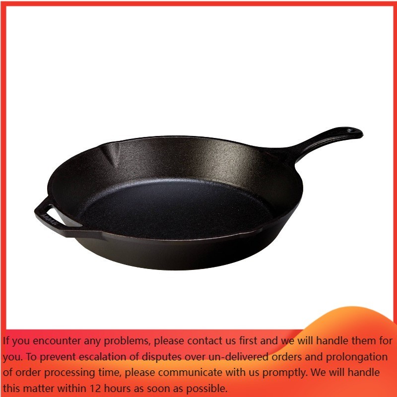 13″ Cast Iron Skillet Black: Induction & Oven Safe, 13.25″ Diameter, 10.5 lbs,