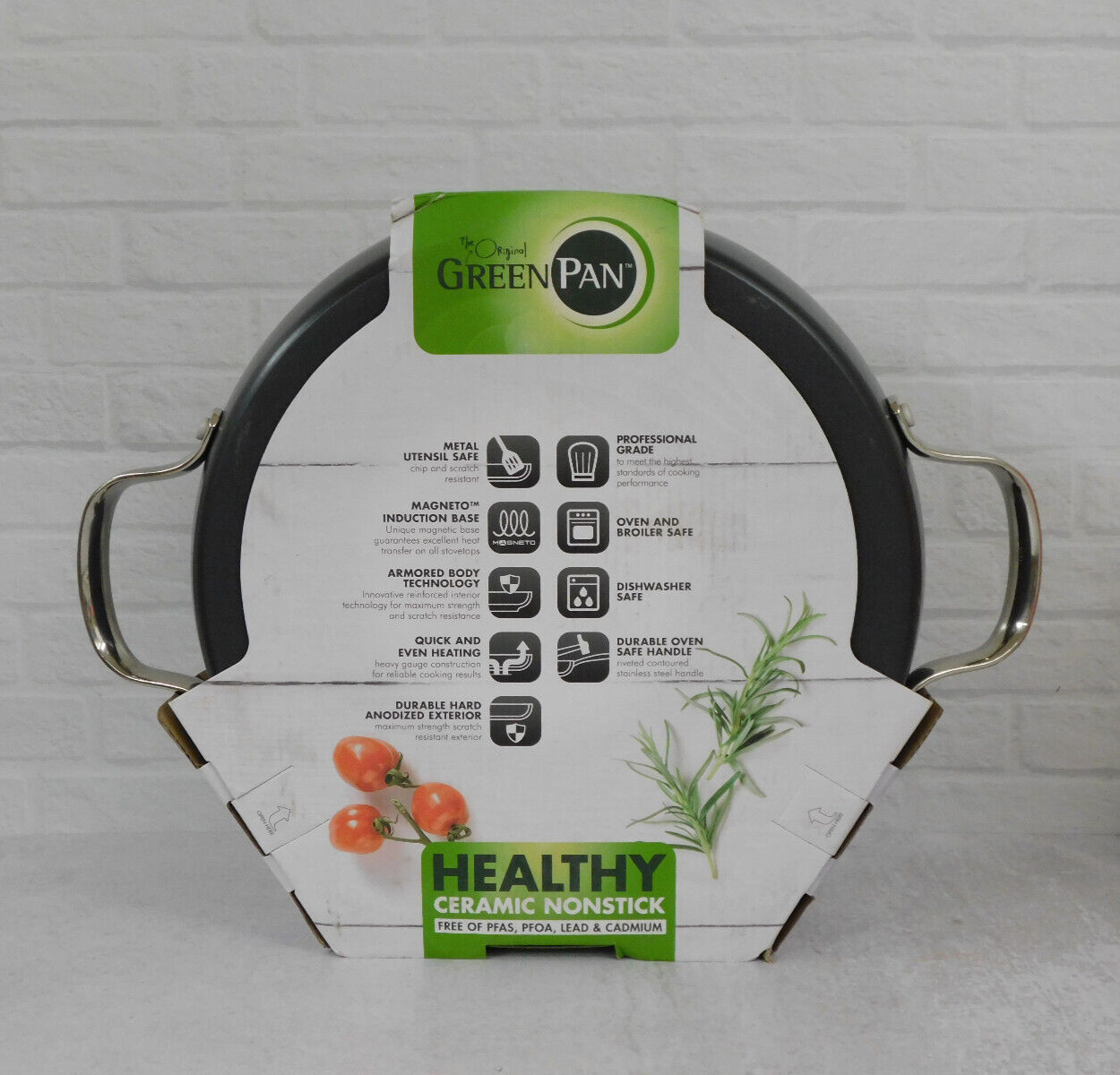 GreenPan Valencia Pro Ceramic PFAS-Free Nonstick Induction Grillpan, 11-Inch NEW