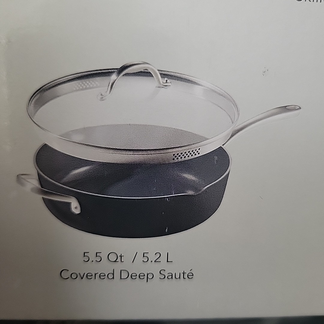 Tramontina Non-Toxic Ceramic Non-Stick 5.5 Qt Covered Deep Saute Pan – New