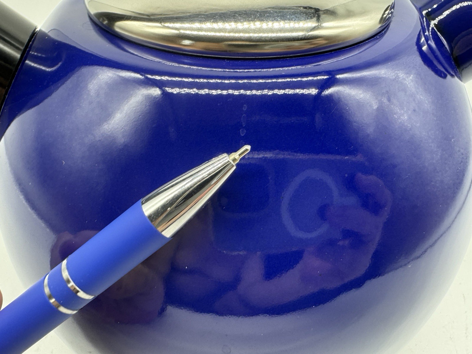 ONEIDA Tea Kettle Aegean Sea Blue Porcelain Enamel Whistling Tea Kettle