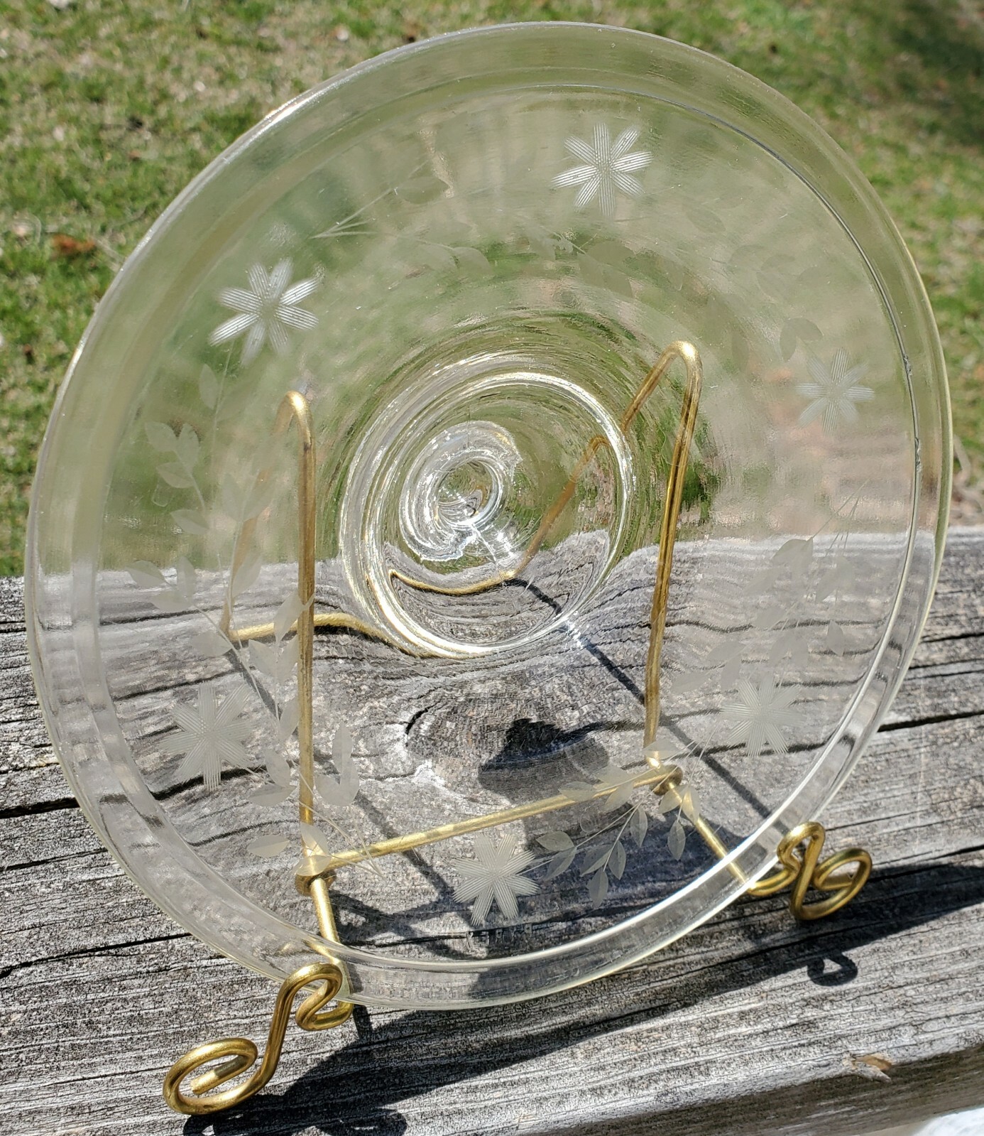 Pyrex Etched Floral Glass Lid 6-3/4″ Round Small Casserole Replacement