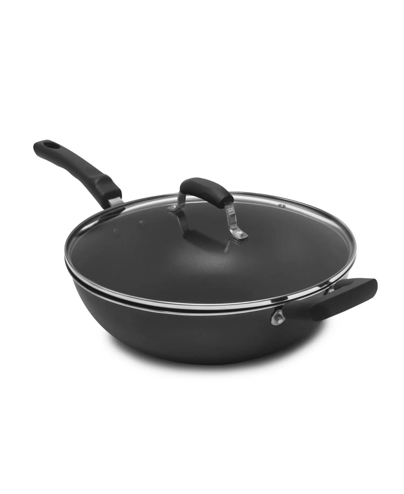 82$ Sedona Kitchen 6.5-Qt Nonstick Coating Wok & Lid Durable Aluminum Black
