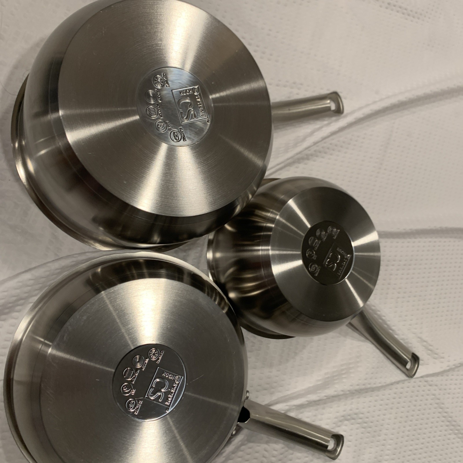 KOCH SYSTEME CS Stainless Steel Sauce Pan with Lid, 1QT & 2QT & 3QT Stainless