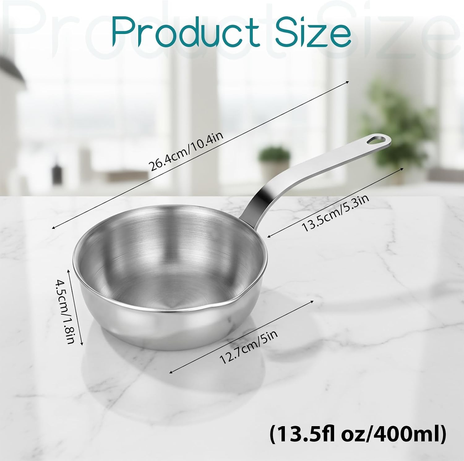 18/10 Stainless Steel Butter Warmer Mini Butter Warmer Milk-Warmer Pot with Pour